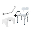 Elderly Care Set: Showering Chair, Grab Handle & Toilet Foot Stool.