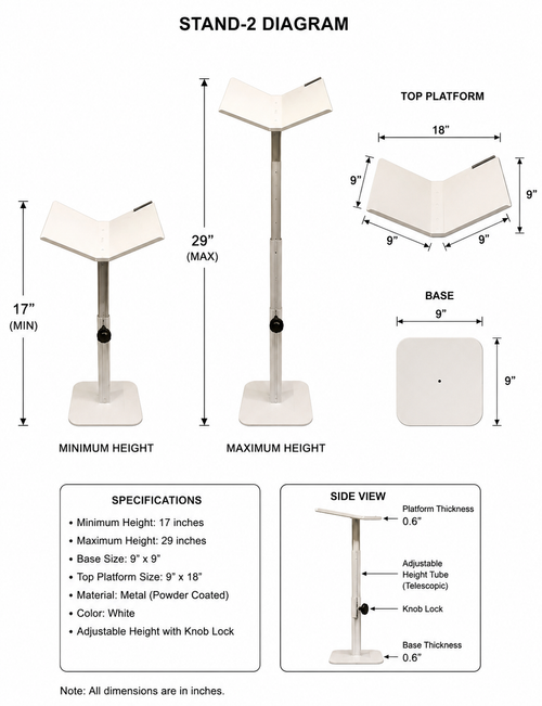 Adjustable Aluminum Quran Stand (Rehal)