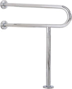 Stainless Steel Bathroom Safety Grab Bar with Floor Support